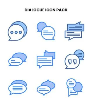 Dialogue Two Colour Design Icons Pack 库存插图