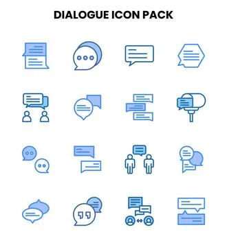 Dialogue Two Colour UI Icons Pack Stock Illustration