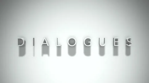 Dialogues 3D title animation with shadows on a white background Stock Footage 296520769
