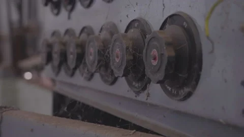 Dials in Old Engine Room Stock Footage 219445337