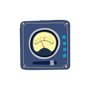 Dials retro control panel cartoon vector illustration Stock Illustration