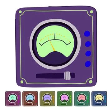 Dials retro control panel vector cartoon graphic Illustrazione stock