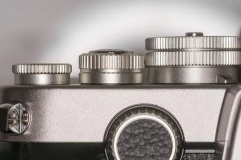 Dials on top of camera Stock Photos