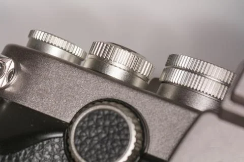 Dials on top of camera Stock Photos