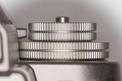 Dials on top of camera Stock Photos