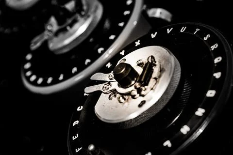 The dials of the World War 2 Bombe checking machine used to crack the German Eni Stock Photos