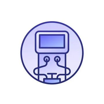 Dialysis icon, hemodialysis machine vector design on white with outline Stock Illustration