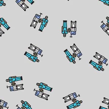 Dialysis technician dialyzer vector seamless pattern Stock Illustration