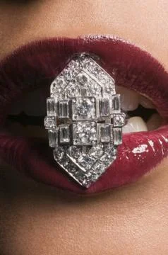 Diamante lips Stock Photos