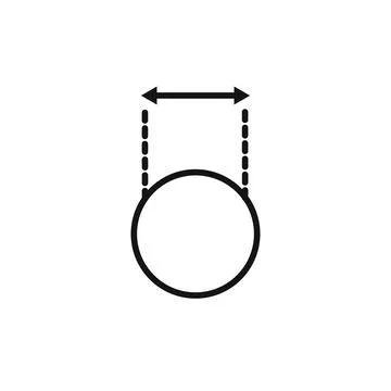 Diameter size icon logo sign vector outline Illustrazione stock