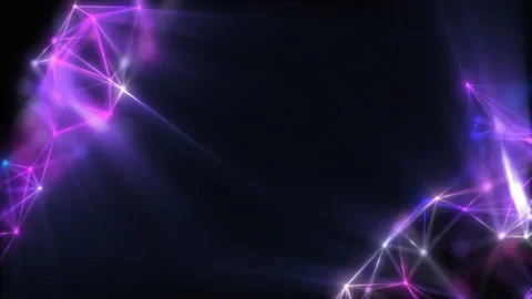 Diametrically opposed neon polyhedrons rotate against a dark background. Stock Footage 124690780