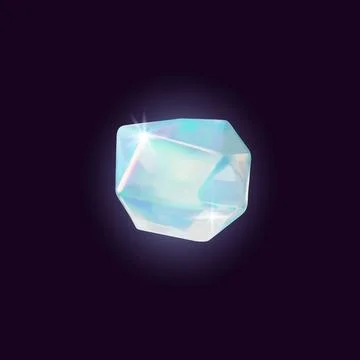 Diamond 3D vector icon, realistic gem stone pearl shine and sparkle effect Stock Illustration