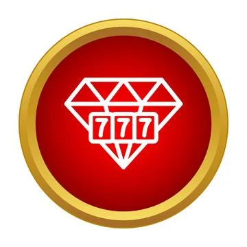 Diamond 777 icon symbolizing jackpot win Stock Illustration
