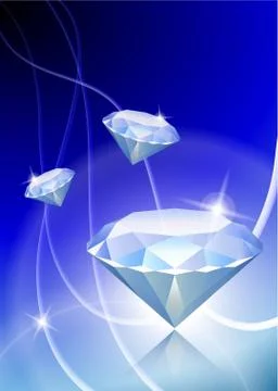 Diamond on Abstract Light Background Stock Illustration
