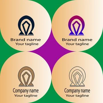 Diamond and Circle Monogram logo Stock Illustration