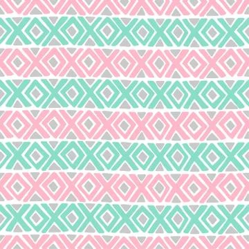 Diamond and a cross vector seamless pattern. Stock Illustration