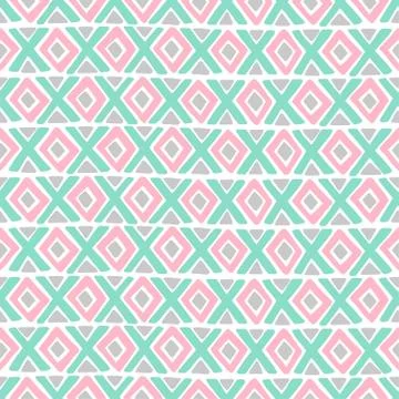 Diamond and a cross vector seamless pattern. Stock Illustration