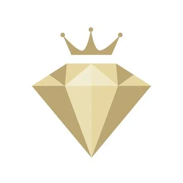 Diamond and crown logo design for jewelry shop or online store. Vector isolated Stock Illustration