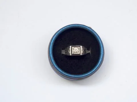 Diamond and platinum ring Stock Photos