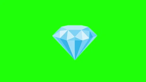 Diamond animated sparkling blue gemstone luxury crystal jewel in 4k green s.. Stock Footage 342539444