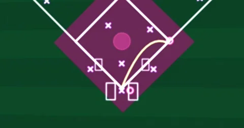 Diamond animating, magenta appearing, trajectory arcing to node for impact, Stock Footage 329548564