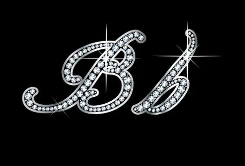 Diamond "B" in Script VECTOR Stock Illustration
