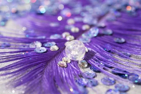 Diamond background with abstract feathers Foto stock