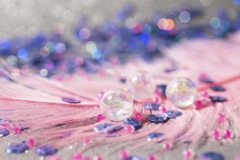 Diamond background with abstract feathers Stock Photos