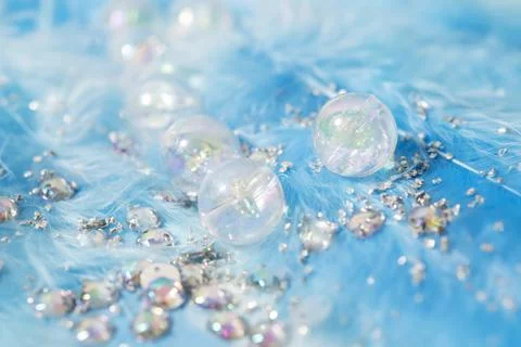Diamond background with abstract feathers Stock Photos