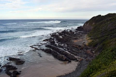 Diamond Beach headland Stock Photos