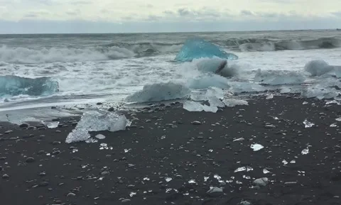 Diamond beach in Iceland Stock Footage 255518581