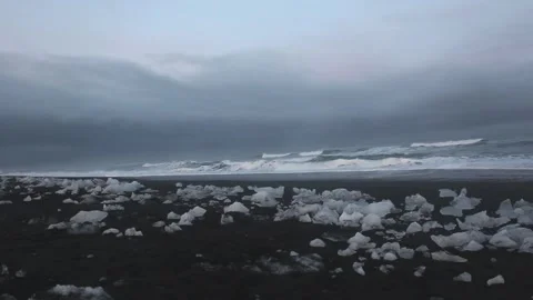 Diamond Beach in Iceland Stock Footage 258073463