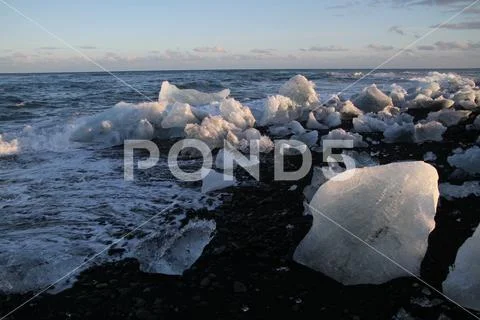 Diamond beach jokulsarlon Iceland Stock Photos