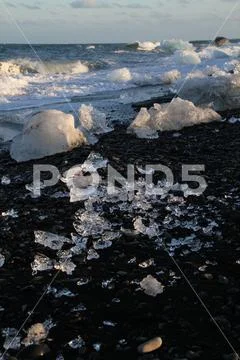 Diamond beach jokulsarlon Iceland Stock Photos