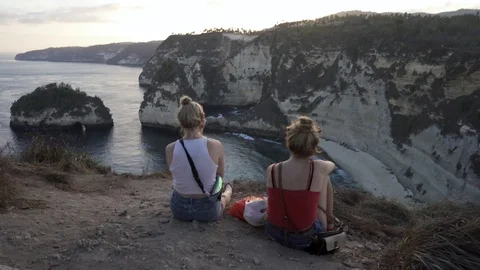 Diamond beach. Secret beach located in Nusa Penida, Stock Footage 126005114