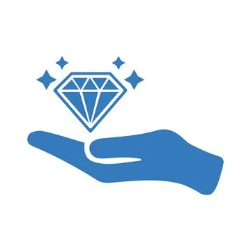 Diamond, best, quality, work icon. Blue vector design. Stock Illustration