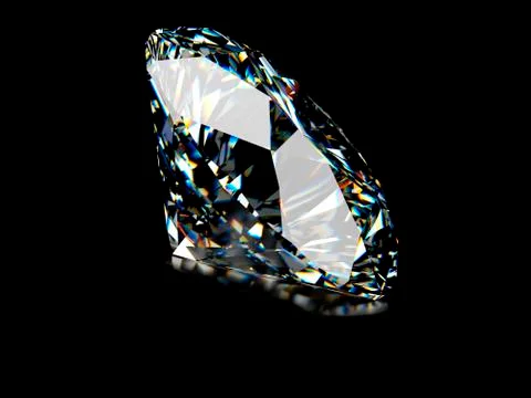 Diamond on black background, Illustration Stock Illustration