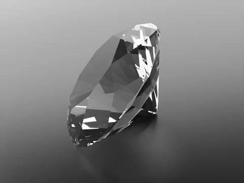 Diamond on black background with reflection Stock Illustration
