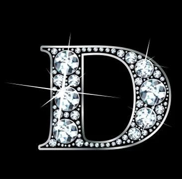 Diamond Bling "D" Raster Stock Illustration