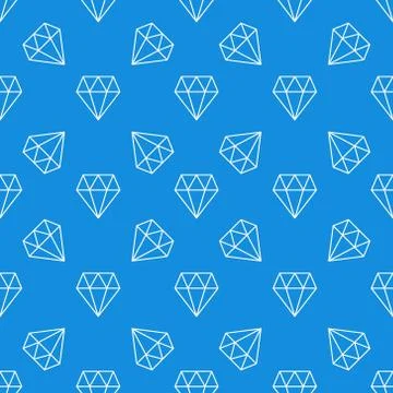 Diamond blue seamless pattern. Vector modern background Stock Illustration
