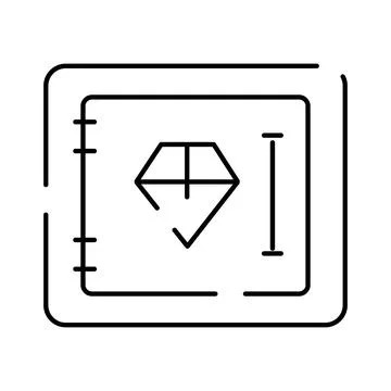 Diamond blueprint design planning gem architecture concept Stock Illustration