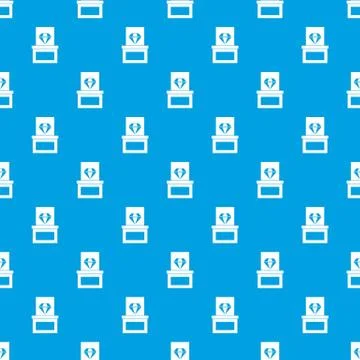 Diamond in box pattern seamless blue Stock Illustration
