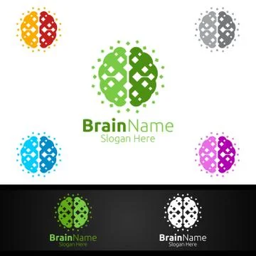 Diamond Brain Logo with Think Idea Concept Design イラスト素材