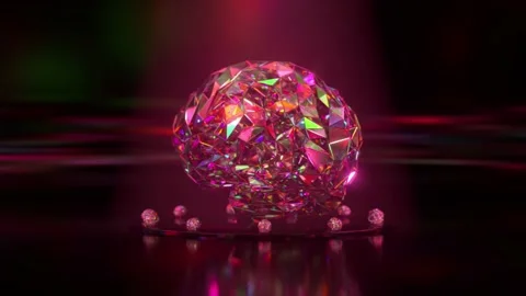 The diamond brain rotates on a black bac... | Stock Video | Pond5