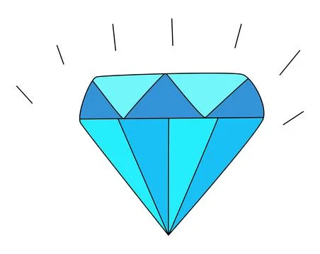 A diamond cartoon on white background Stock Illustration
