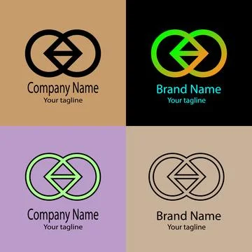 Diamond Center Infinity Loop logo design Stock Illustration