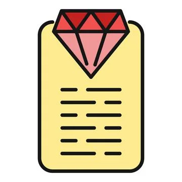 Diamond certificate document showing gem appraisal report Stock Illustration