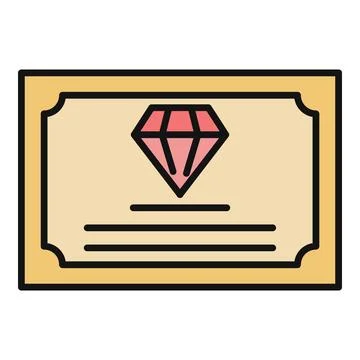 Diamond certificate document showing gem authentication quality guarantee Illustrazione stock