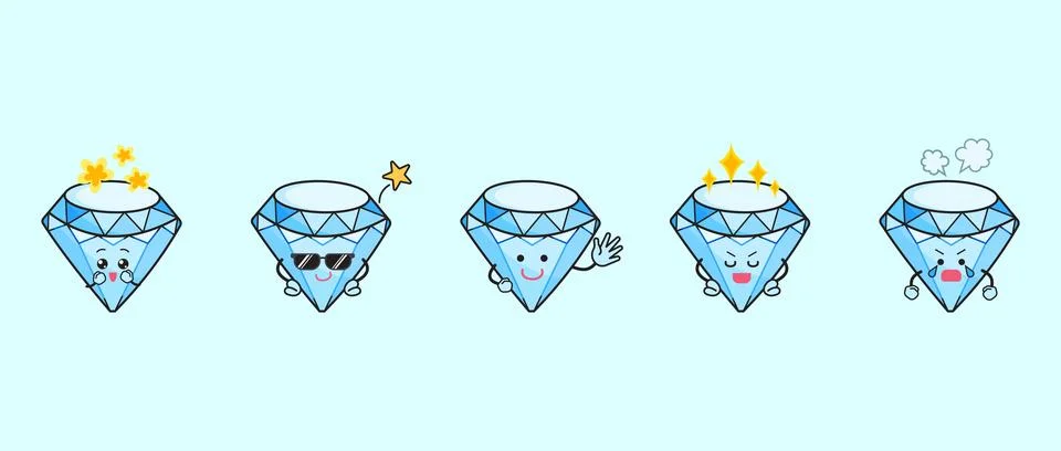 Diamond character set bundle Stock Illustration