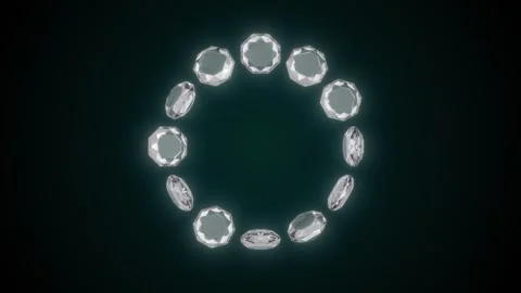 Diamond Circle Formation Rotating Elegant Background Animation. 4K Stock Footage 333375409